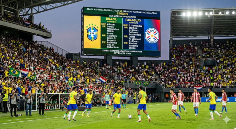 Brazil national football team vs Paraguay national football team lineups
